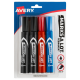 Marcador Permanente Estándar Negro Azul Rojo 4pz